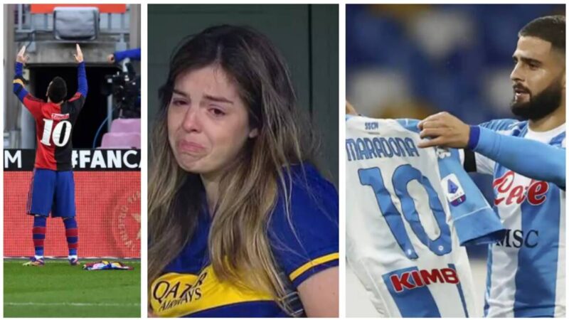 Daughter of late Football legend Maradona breaks down when football team gives her standing ovation